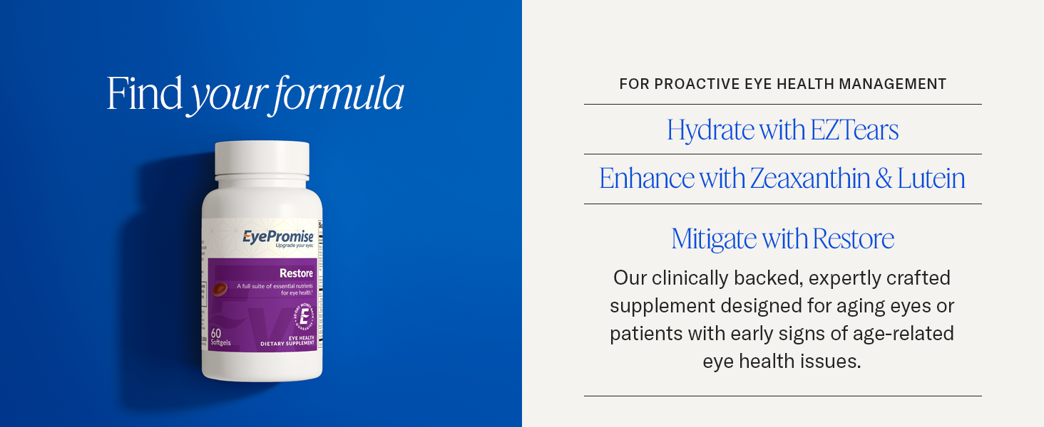 Mitigate with Restore: Designed for aging eyes or early signs of age-related eye health issues