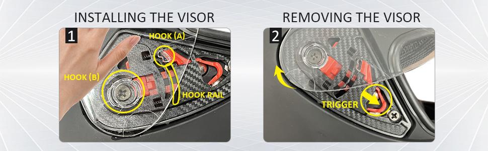 removeble install visor shield