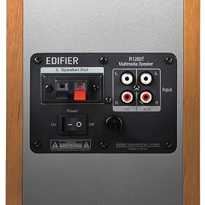R1280T wood speakers music audio sound bass remote RCA AUX retro modern