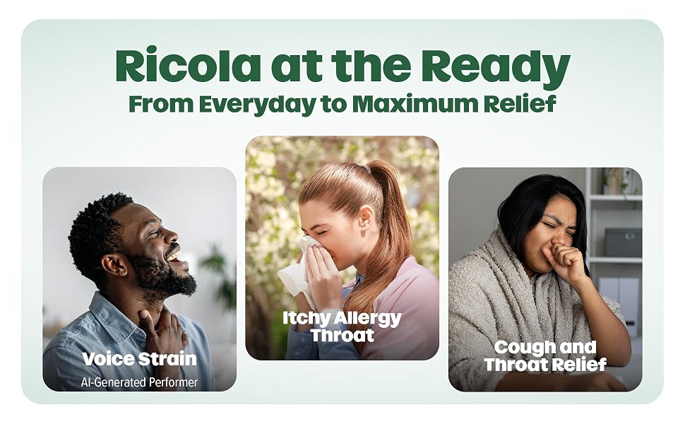 Ricola throat care - sore throat lozenges for voice strain, allergy throat irritation, and cough