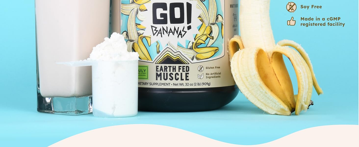 Earth Fed Muscle GO! Bananas Grass-Fed Whey Protein