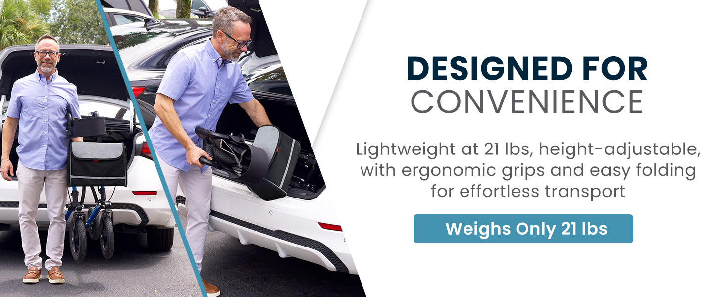 designed for convenience weighs only 21 lbs