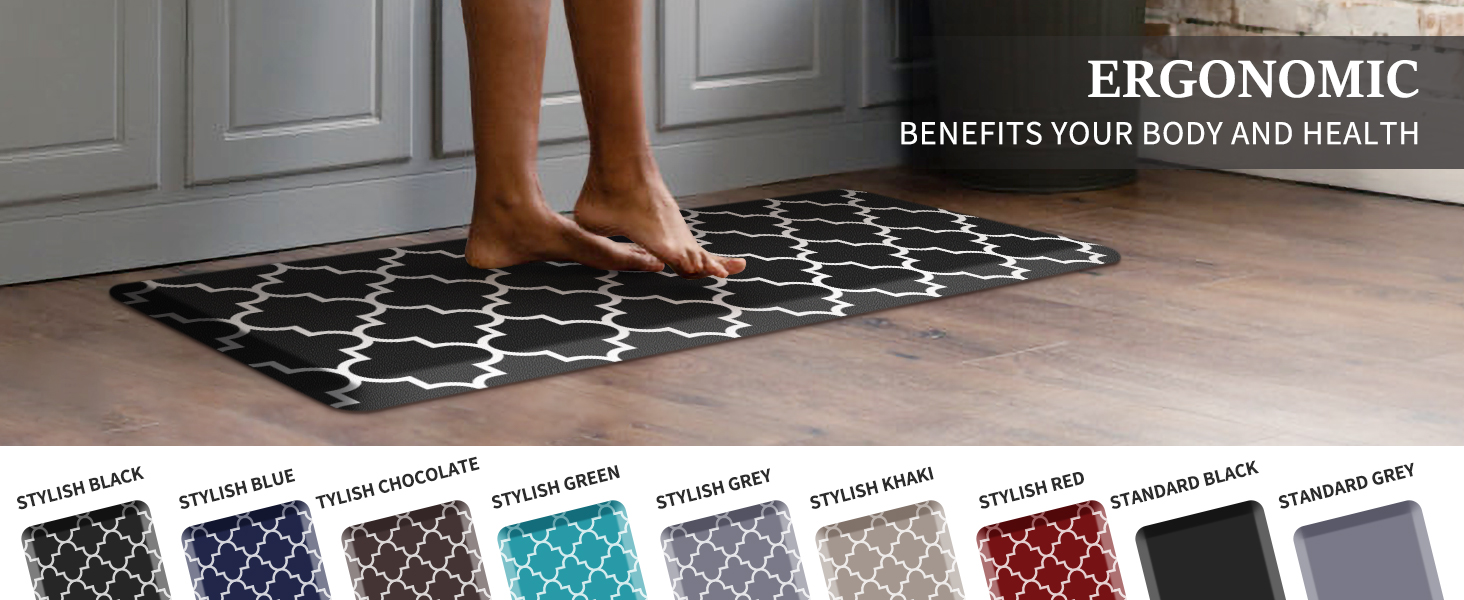 Black kitchen mat