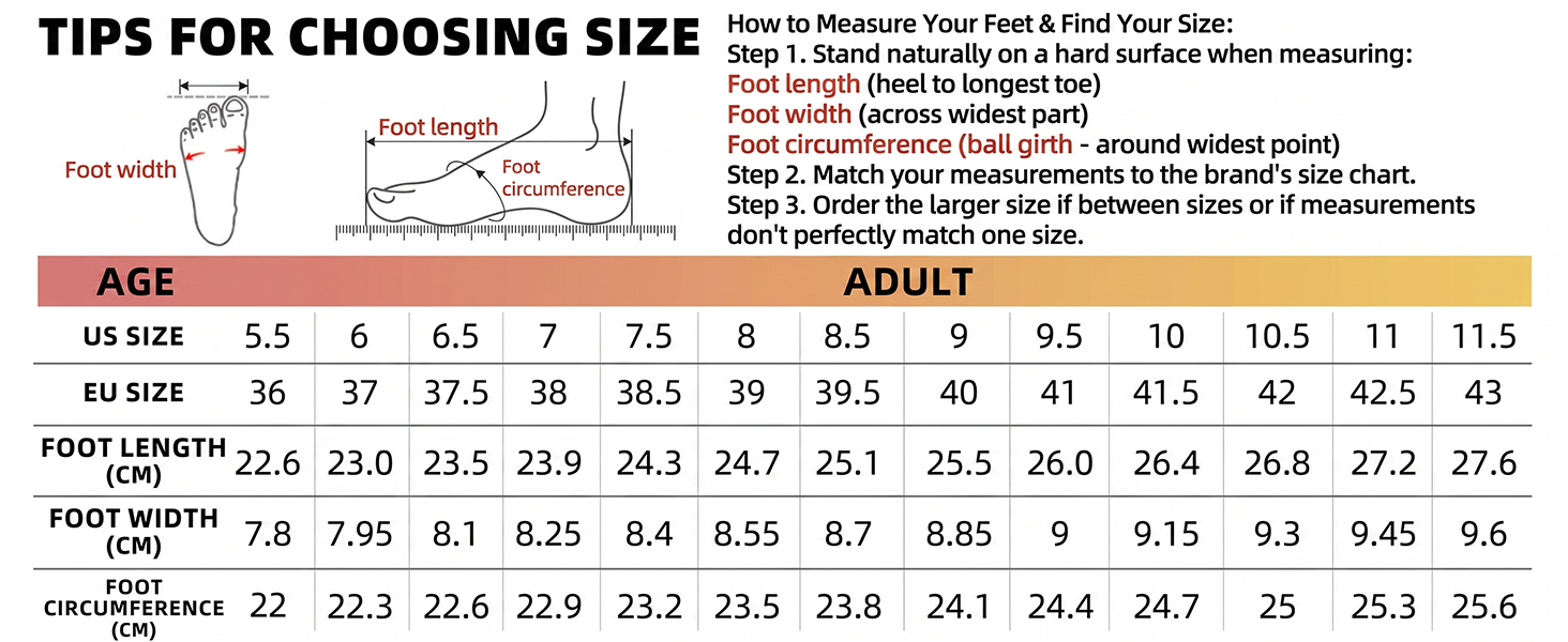 TIPS FOR CHOOSING SIZE