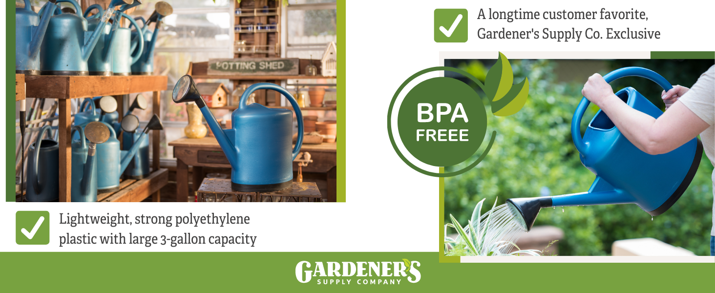 french blue watering can