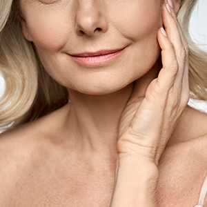 Older woman with nice skin