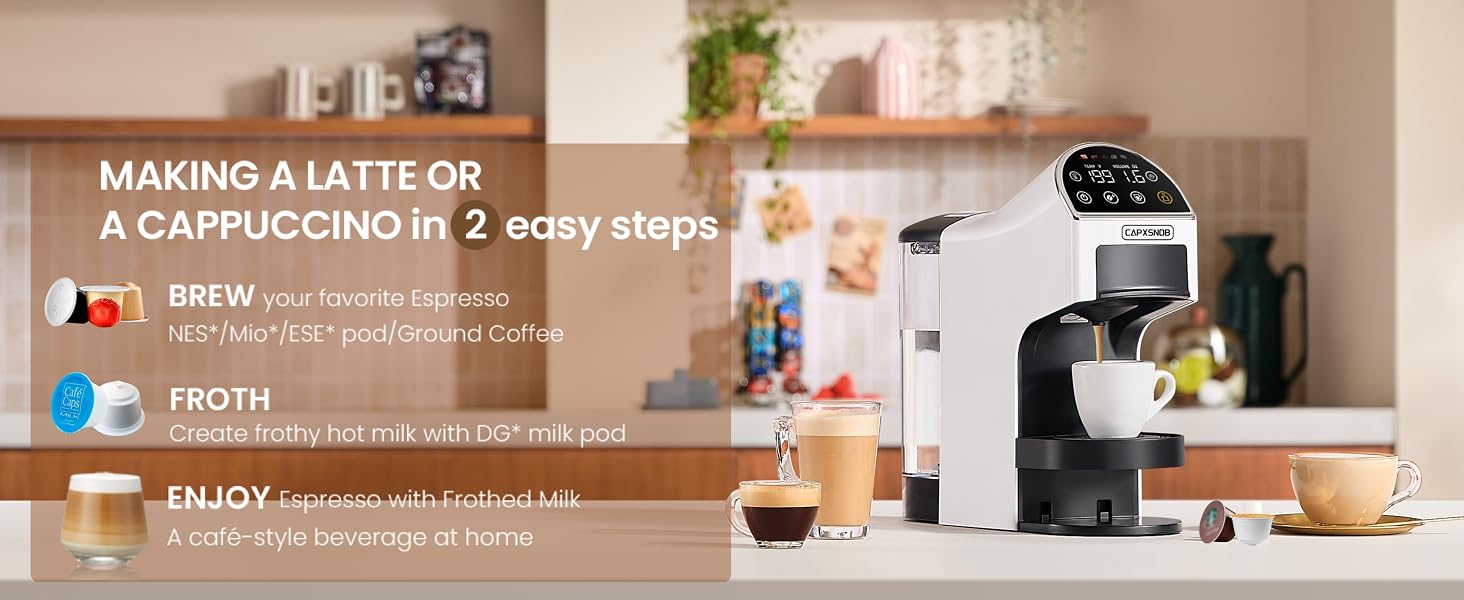 How to make a latte, cappuccino, brew fancy coffee, specialty drinks, beverage at home office