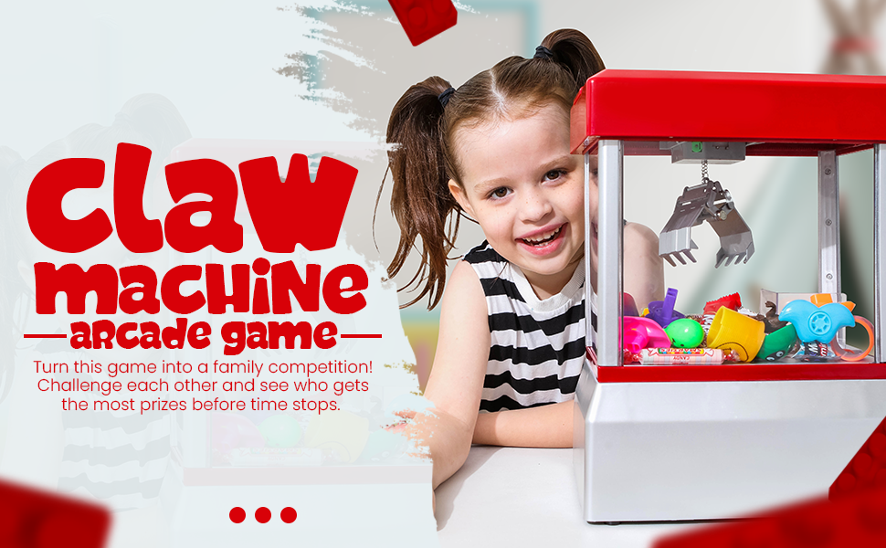 Claw Machine Arcade Game | Candy Grabber &amp; Prize Dispenser Vending Machine Toy for Kids