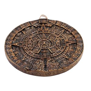 Novica Brown Ceramic Calendar Wall Art Home Decor Cerámico calendario Mural Decoración del hogar