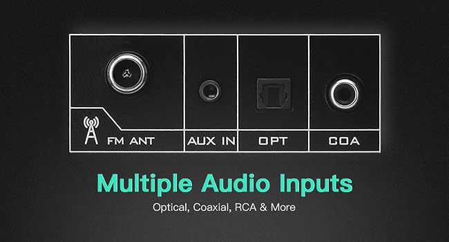 home theater amplifier with optical coaxial RCA AUX and USB audio input support