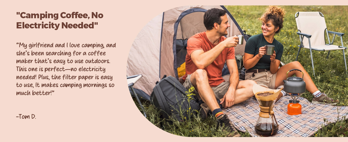 AGOGO pour over coffee maker for outdoor camping. Brew fresh coffee with no electricity needed