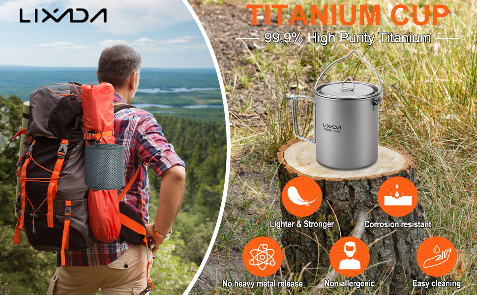 750ml titanium cup