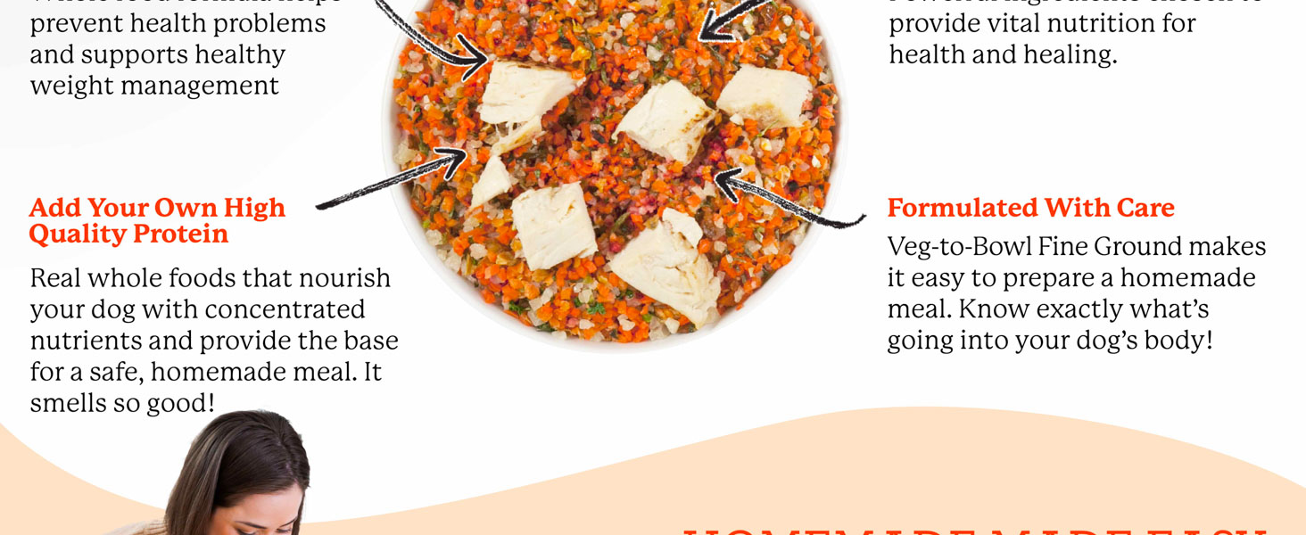Dog Human grade, Vegetables, Protein, Kidney, Fur, Mix, Complete, Veterinarian Approved