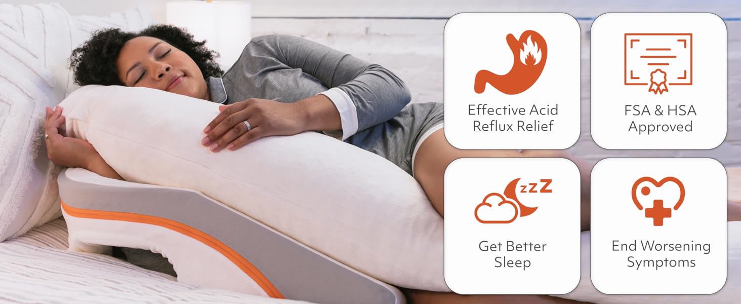 acid reflux gerd relief hsa fsa approved better sleep wedge pillow with arm hole incline sleeping
