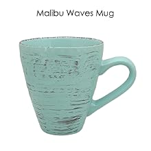 turquoise blue emboss tropical stoneware dinnerware dish set setting for 4 microwave dishwasher safe