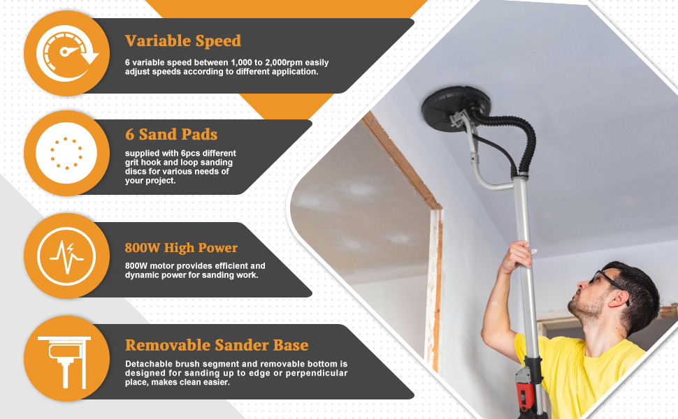 800W Electric Drywall Sander
