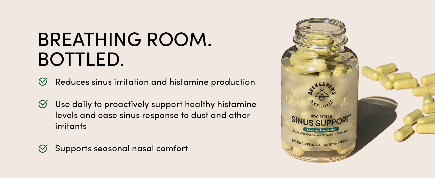 beehive immune propolis quercetin, bromelain nettle leaf sinus care support healthy histamine levels