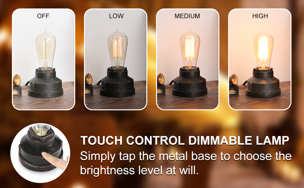 dimmable industrial table lamp