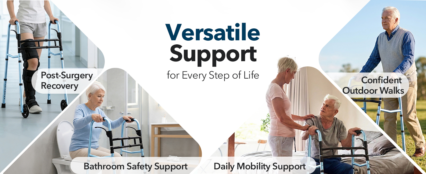 walkers for seniors support for daily mobility, post-surgery recovery