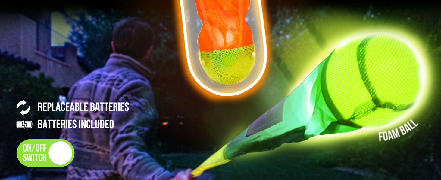 Foxtail LED Mesh covered foam batteries included game outdoor play replaceable batteries