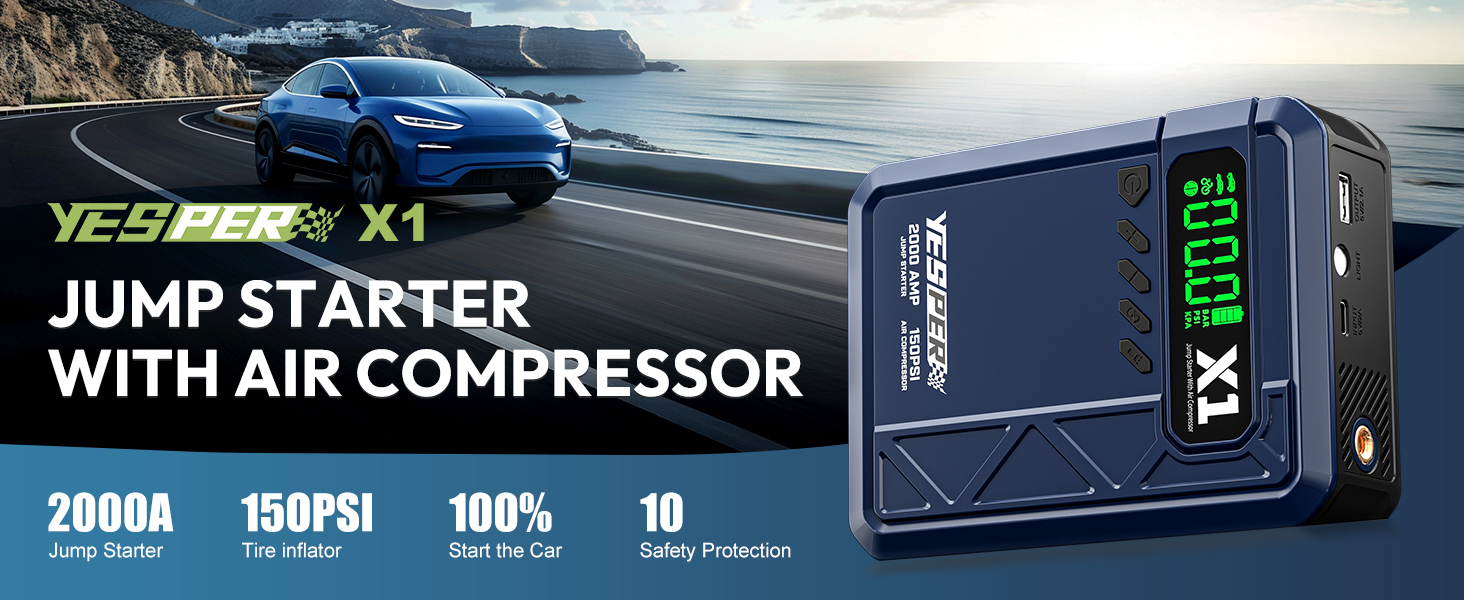 car jump starter with air compressor