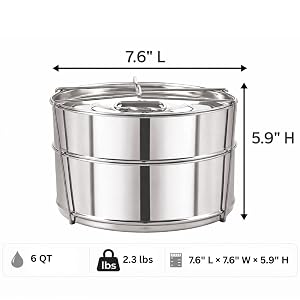 Stackable Insert Pans for Instant Pots - 6QT
