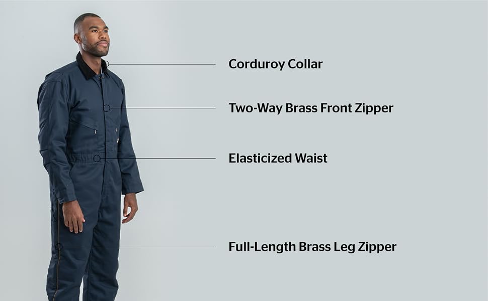 Two-way brass front zipper