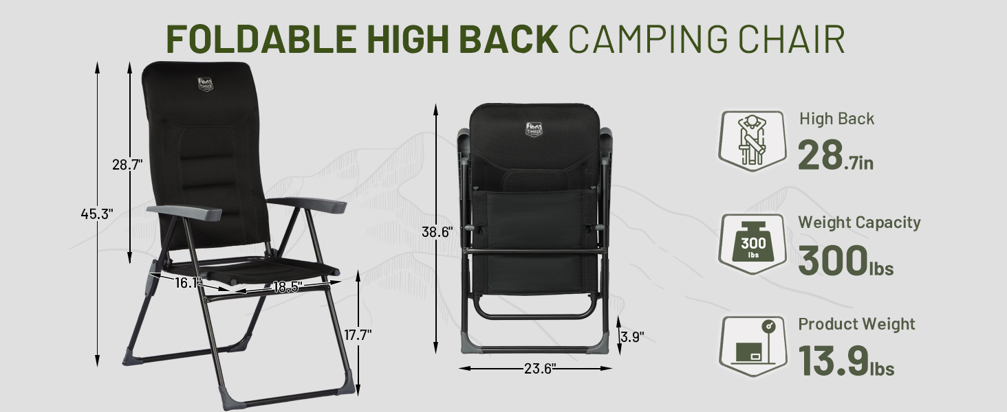 Foldable High Back Camping Chair
