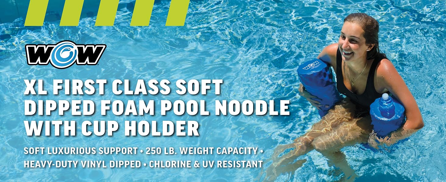 XL First Class Soft Dipped Foam Pool Noodle with Cup Holder