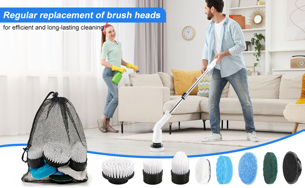 BCQDOL Replacement Cleaning Brush head set for electric spin scrubber