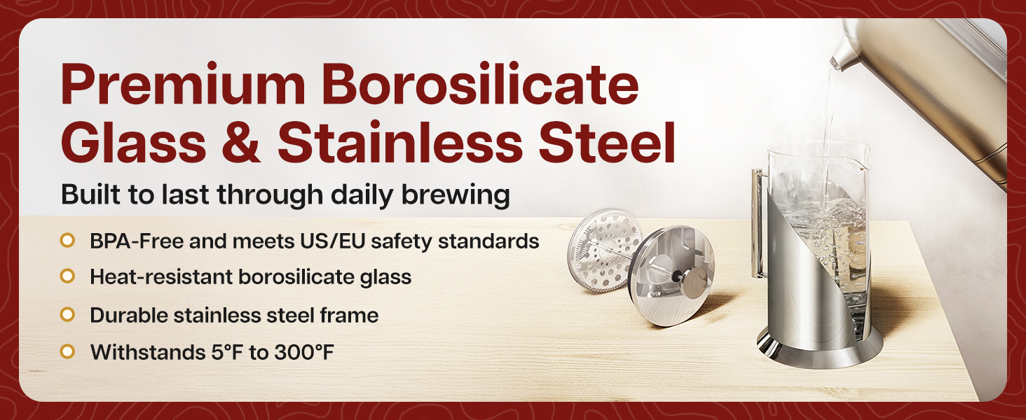 Premium Borosilicate Glass &amp;amp;amp; Stainless Steel