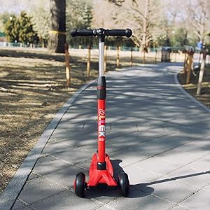 allek scooter B03 red pink girl balance training adjustable height stylish handlebar T-bar portable