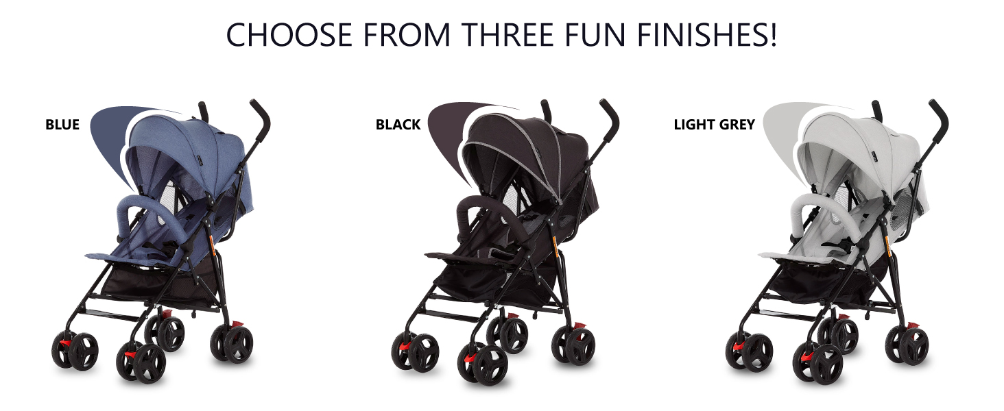 blue stroller, grey stroller,gray stroller, black stroller, gender neutral stroller, modern stroller