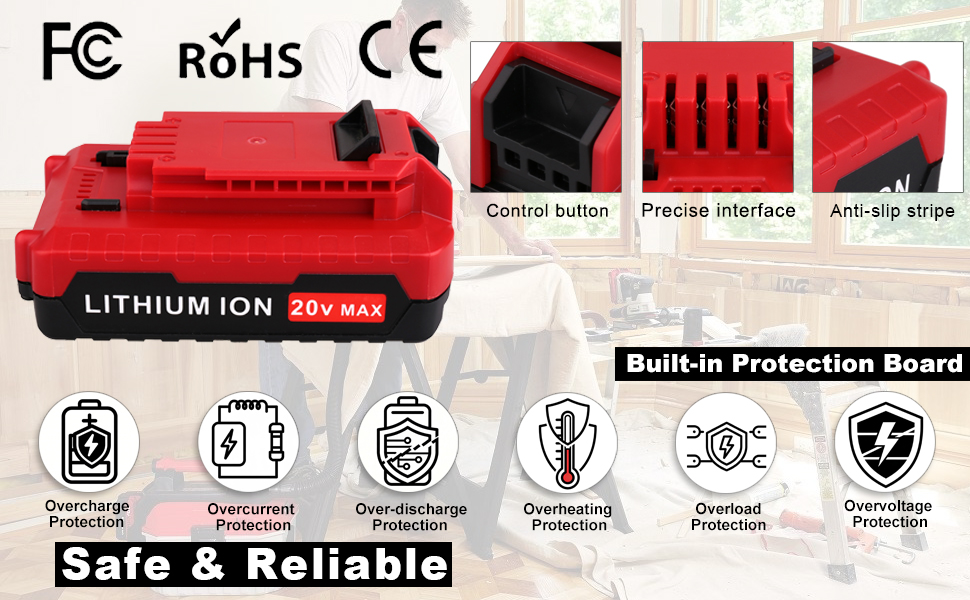 Biswaye 20V MAX Lithium Battery Replacement for Porter Cable 20V Battery PCC685L PCC680L PCC682L
