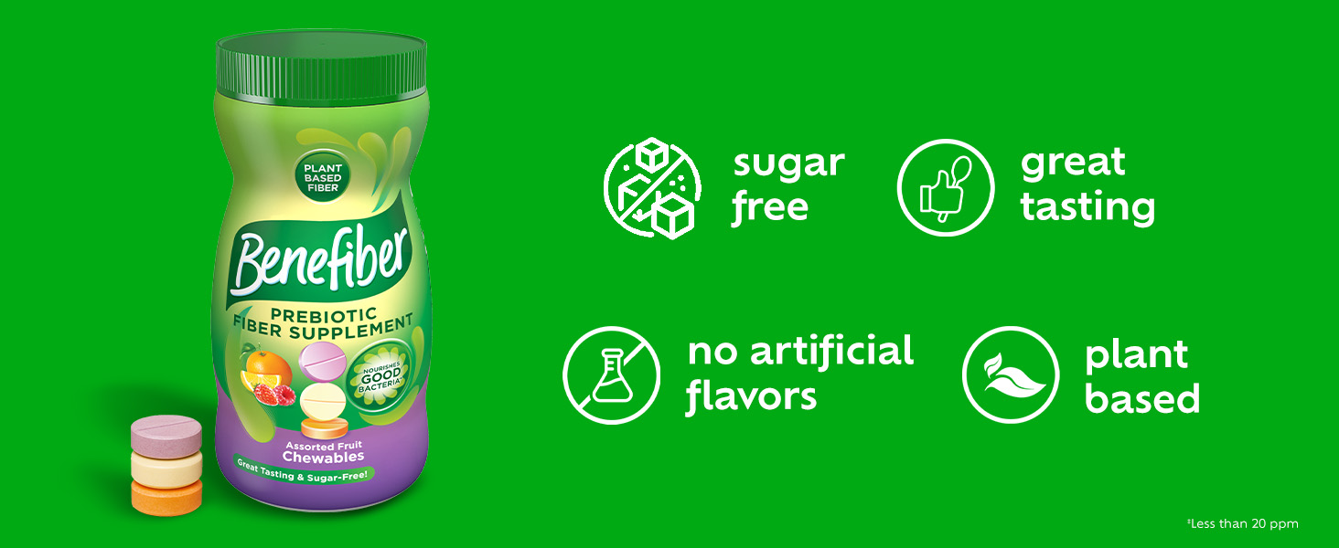 great tasting, plant based, sugar free, no artificial flavorsBenefiber