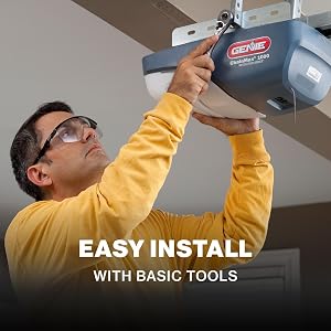Genie ChainMax 1000 garage door opener is easy to install with basic tools