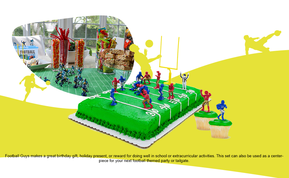 cake with football figures for party