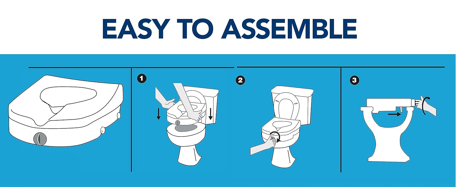Raised Toilet Seat with Lock for added stability