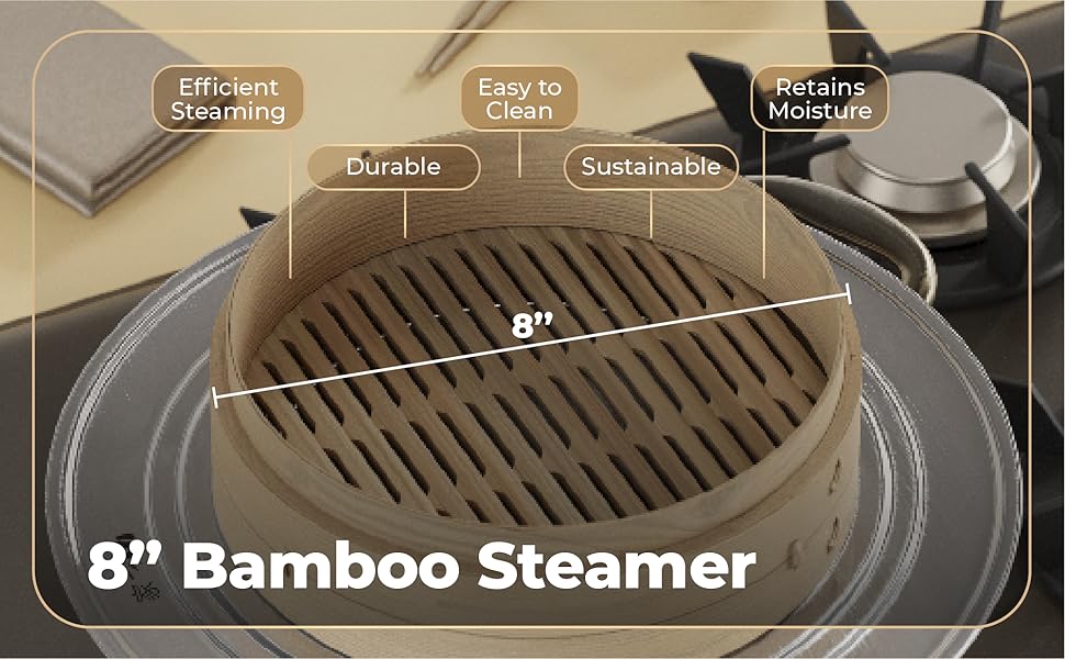 Bamboo Steamer 8 Inch