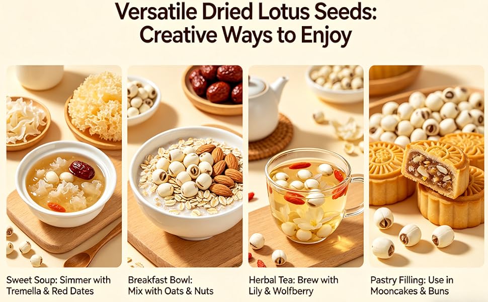Dried Lotus Seeds, Dried White Lotus Seeds Lian ZI, Rich In Methionine