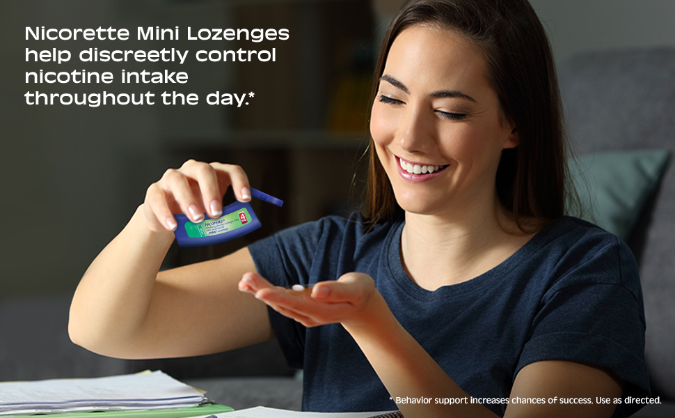 Nicorette Mini Lozenges help discreetly control nicotine intake throughout the day.*