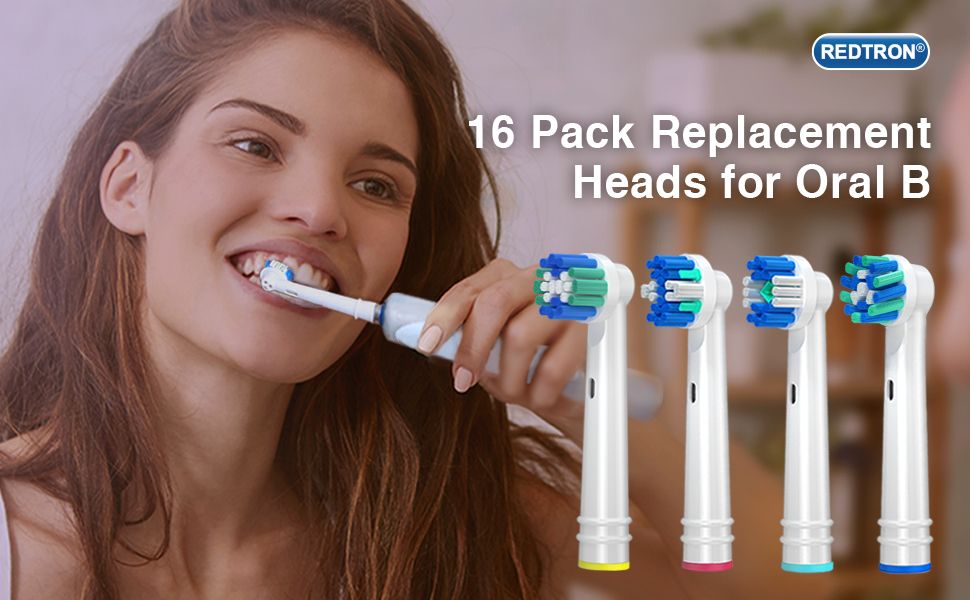 Replacement Brush Heads for Oral B, 16 Pcs Toothbrush Replacement Heads Compatible with Oral B