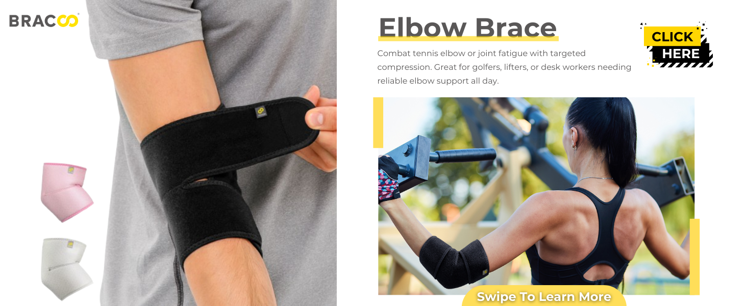 Bracoo elbow brace for tennis elbow treatment golfer elbow relief tendonitis support women men