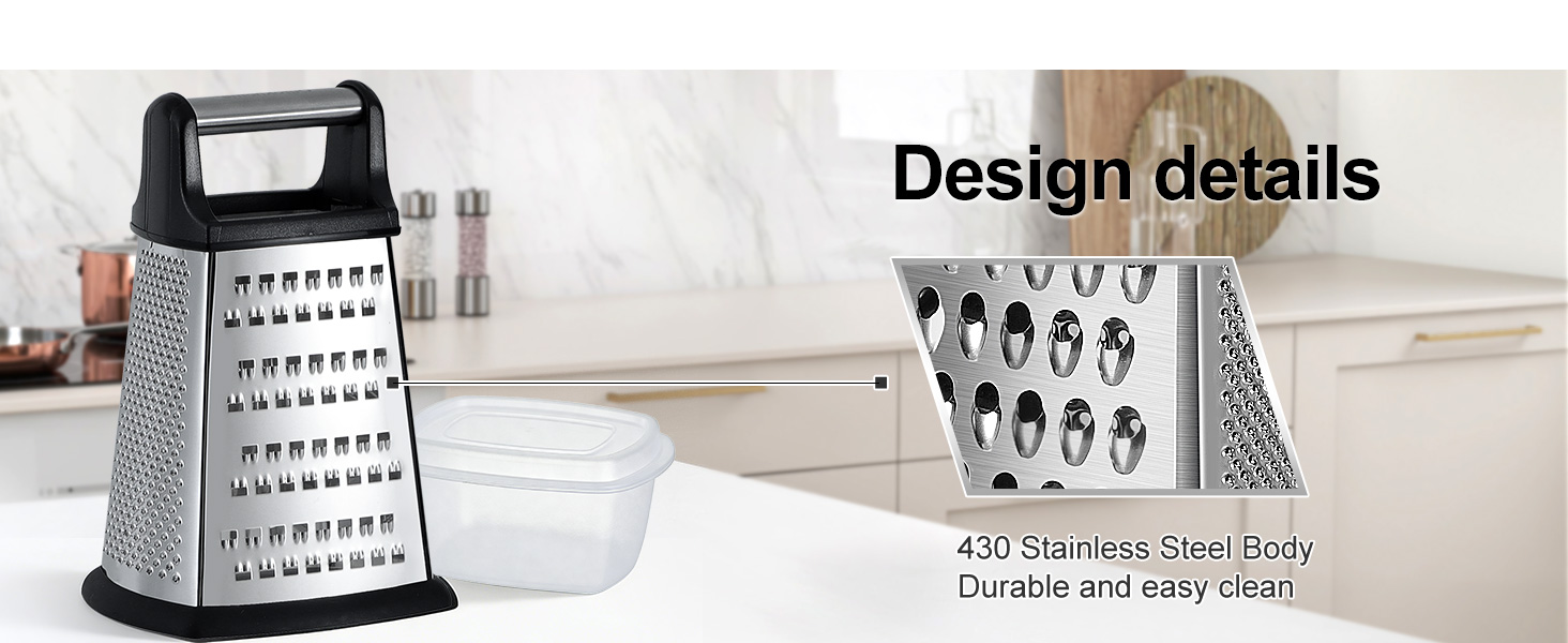 Stainless steel cheese grater