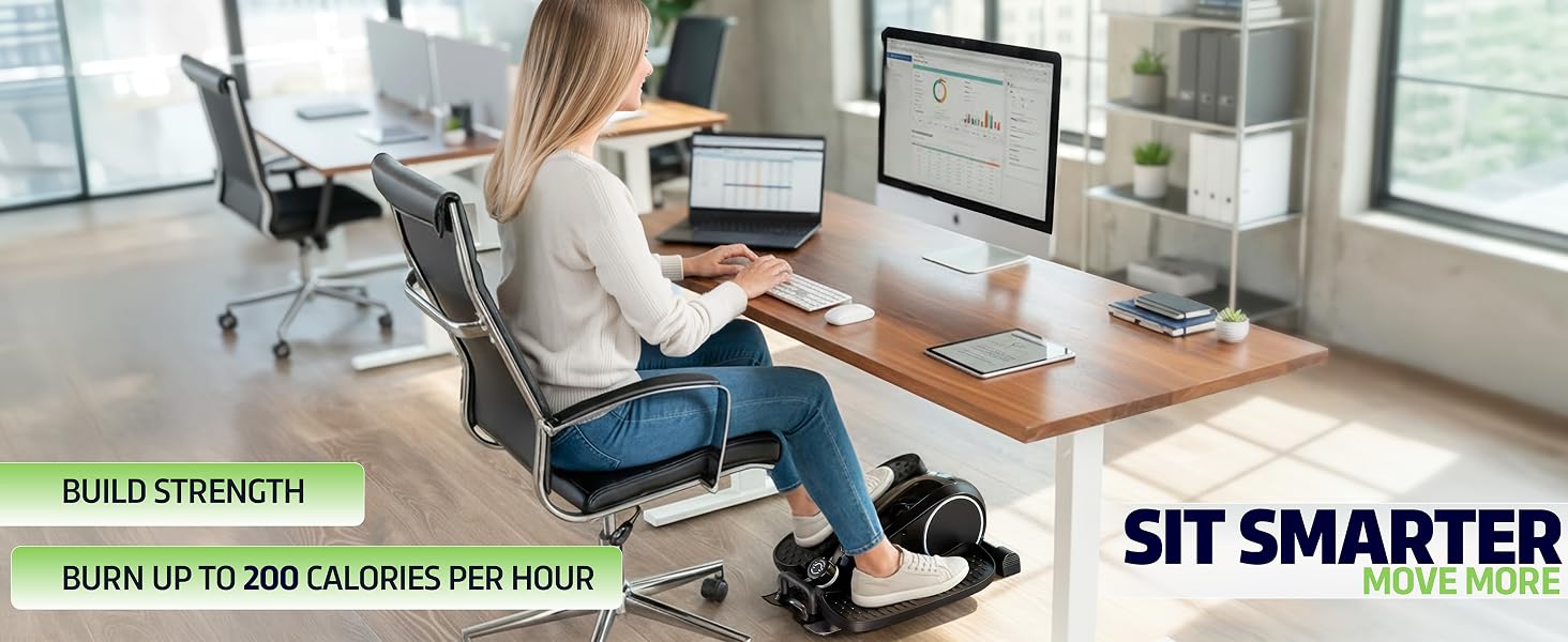 under desk elliptical pedal exerciser quiet desk bike seated leg exerciser compact cardio machine