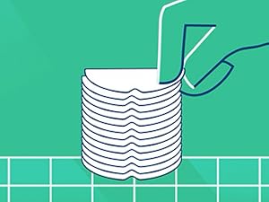Stack of cut seals illustration