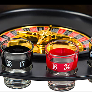 Drinking Game Glass Roulette - Drinking Game Set, Casino Style Drinking Game