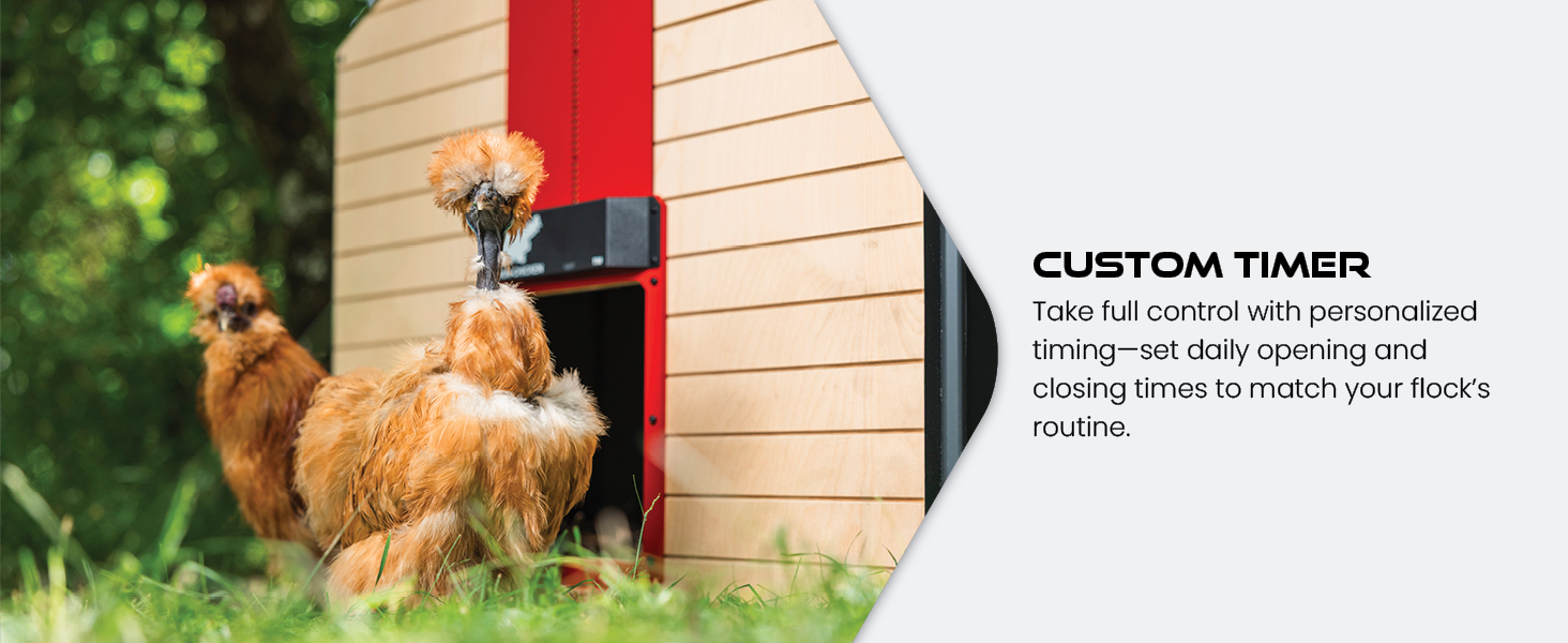 Custom timer to take control over the automatic chicken coop door T50.