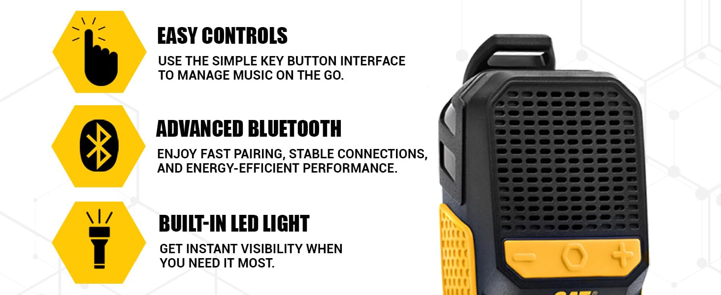 Easy controls, Advanced bluetooth, Built-in Led light