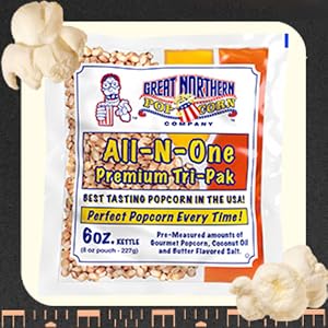 Image of popcorn seeds, popcorn machine supplies.